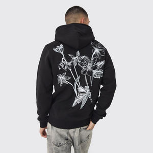 Logotipo personalizado de alta calidad 100% algodón serigrafía 450gsm sudaderas con capucha gráficas Y2K Casual hombres pulóver con capucha - Product Image 1