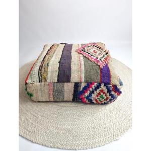 Pouf en cuir marocain fait main, repose-pieds ottoman traditionnel, pouf artisanal, décoration intérieure, siège ottoman bohème pour salon - Product Image 1