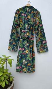 Bata de terciopelo reversible larga hecha a mano para mujer, chaqueta de invierno de tamaño libre, mangas de algodón completas, estampado de otoño, impermeable, transpirable - Product Image 4