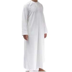 OEM 2025 Vêtements Islamiques Arabes de Dubaï de Haute Qualité pour Hommes, Thawb Jubba à Manches Courtes, Thobes Ethniques Couleur Unie, Thobe Musulman pour Hommes - Product Image 1
