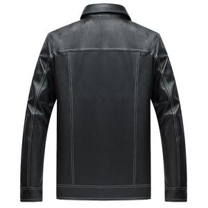 Factory Made Custom Real Full Grain <b>Genuine</b> Men Casual Coat Brand Luxury Real Slim Lapel Black Pocket Sheep Leather Jacket - Product Image 5