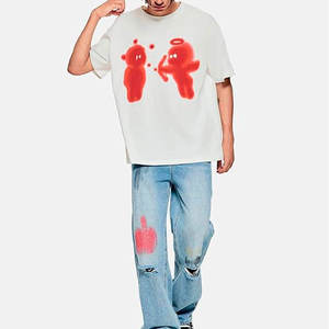 เสื้อยืด100% ผ้าคอตตอนคอมบ์ขนาดใหญ่220 GSM เสื้อแขนสั้นสำหรับผู้หญิงพิมพ์โลโก้ตามสั่ง - Product Image 3