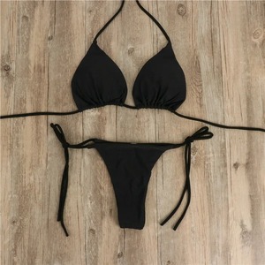Maillot de bain brésilien ajustable à bretelles fendues pour femmes, ensemble bikini de couleur unie, vêtements de plage, sexy, 2025 - Product Image 1