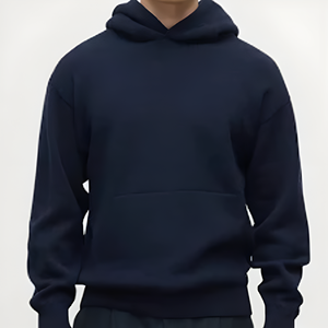 เสื้อฮู้ดดี้ผู้ชายสีแดงล้วน ผ้าฝ้าย 100% เฟรนช์เทอร์รี่ ทรงปกติ น้ำหนัก 370 กรัม เสื้อผ้าลำลองฤดูหนาว สตรีทแวร์  โลโก้สั่งทำด้านหน้า - Product Image 4
