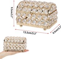 Organisateur de bijoux de luxe en métal et cristal, boîte de rangement élégante pour bagues, colliers, boucles d'oreilles et accessoires, présentoir pour la maison