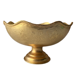 Cuenco de Pedestal de latón de alta calidad con acabado pulido grabado para mesa de cocina cuenco para servir vajilla cuenco - Product Image 6