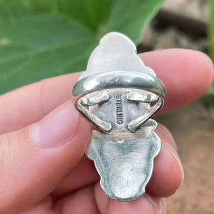 Anillo de Dalia Rosa Anillo de piedras preciosas hecho a mano floral de Plata de Ley 925 Anillo americano del sudoeste Anillo de estilo bohemio - Product Image 2