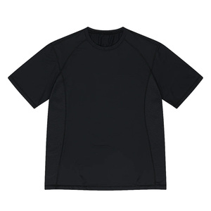 Healy Simple Pure Black Shirt 100% Cotton Men Daily Casual Short Sleeve <b>T</b> Shirt Crew Collar Breathable Lightweight - Product Image 4