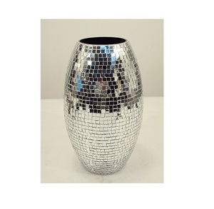 Vase à fleurs en aluminium martelé à long col - Product Image 6