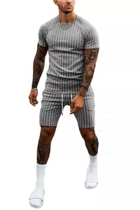 Survêtement rayé pour homme, ensembles de jogging personnalisés, ensemble court d'été pour homme, nouvelle collection 2022 - Product Image 3