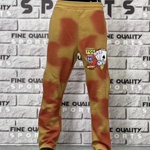 Pantalones de chándal acampanados de algodón 100%, pantalones estampados con Panel de cremallera lateral suelta con bordado de lavado desteñido al sol, pantalones Unisex de estilo informal - Product Image 2