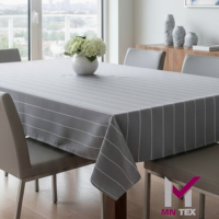 Nappe rectangulaire en polycoton tissé teint en fil, 86 % coton, 10 % polyester, 4 % lin, durable, pour hôtel, fête et usage domestique