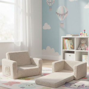 Canapé-lit <span class=keywords><strong>convertible</strong></span> pour tout-petits, canapé-lit en peluche 2-en-1 pour la chambre d'<span class=keywords><strong>enfant</strong></span>, <span class=keywords><strong>fauteuil</strong></span> léger pour enfants avec housse amovible - Product Image 6
