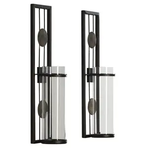 Portavelas de pilar de metal con diseño texturizado y martillado portavelas modernista de Mesa para el hogar y la decoración de la boda de la ocasión - Product Image 2