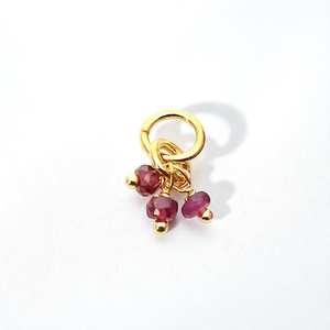 DIY facetado rodolita piedras preciosas racimo cuentas encantos con chapado en oro 15x6mm anillo de salto al por mayor pequeños encantos - Product Image 1