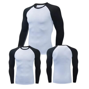 T-shirt de compression d'entraînement MMA personnalisé pour homme, col rond, manches longues, pour le sport, la remise en forme, le BJJ, le rashguard de combat - Product Image 5