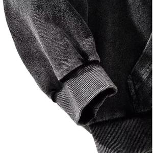 Sudadera con capucha de algodón puro 260gm Vintage Loose-Fit Washing Distressed Cross-Border E-Commerce Versión en blanco Ligero - Product Image 5