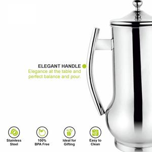 Pichet en acier inoxydable à prise confortable, design moderne, compatible lave-vaisselle, écologique, capacité personnalisable pour la maison et le bureau - Product Image 5