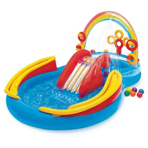 สไลเดอร์น้ำเป่าลมรุ่น Intex Rainbow Ring พร้อมสระว่ายน้ำเด็ก - Product Image 1
