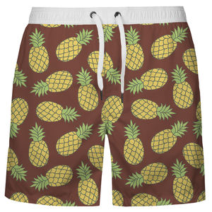 Shorts de Baño Personalizados de Algodón para Hombre, de Cintura Alta, Antiarrugas, para Surf y Playa, con Dos Ojales y Bolsillo Trasero - Product Image 4