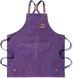 Thick Canvas Crossed Shoulder Strap Polycotton <b>Apron</b> Waterproof and Oil Resistant <b>Kitchen</b> Cooking <b>Apron</b> Gardening <b>Apron</b> - Product Image 6