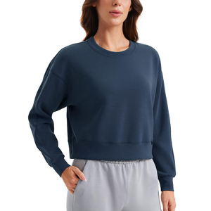 Nouveau design Automne Hiver Sweat-shirts unis pour femme Coupe ample Pull oversize Femme Col rond Sweat-shirt - Product Image 1