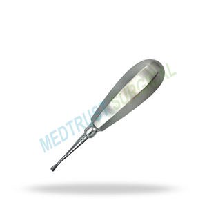 Élévateur dentaire chirurgical à pointe d'aile de 4 mm, courbé vers l'arrière, pour l'extraction dentaire et l'élévation radiculaire - Product Image 3