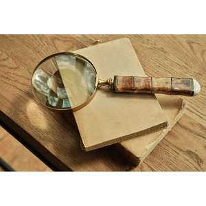 Lupa dorada con mango de madera, venta al por mayor, lupa personalizada, artículos náuticos, lupa decorativa de estilo de granja, regalos - Product Image 2