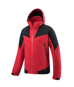 Ventes en gros de vestes softshell fines à capuche bicolores, de haute qualité, dernier design, fermeture éclair, résistantes à l'eau et au vent, grammage élevé 220 GSM - Product Image 2