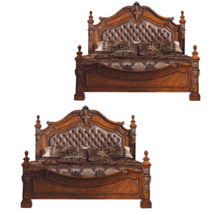 Luxury <b>Antique</b> Furniture Wooden <b>Bed</b> Set High Quality Materials Teak Solid Wood <b>Bed</b> For Hotel Bedroom Furniture - Product Image 2