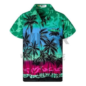 เสื้อฮาวายพิมพ์ลายแขนสั้นสำหรับผู้ชาย, เสื้อฮาวายพิมพ์ลายแบบลำลองมีกระดุมเสื้อฤดูร้อน - Product Image 1