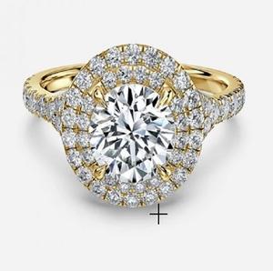 Anillo de compromiso con diseño de Halo doble romántico, deslumbrante moissanita, clásico, glamoroso, étnico, regalo de boda, anillos de moda cristiana - Product Image 3