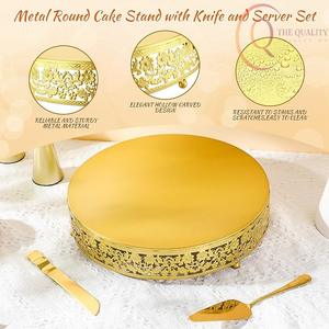 Moderno Soporte Redondo para Tartas de Metal con Base Estable, Perfecto para Celebraciones y Eventos - Product Image 3