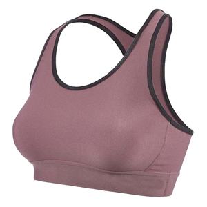 Soutien-gorge de sport pour femme très résistant - Style simple, logo frontal, matière en spandex/nylon, respirant et à séchage rapide, maintien moyen - Product Image 1