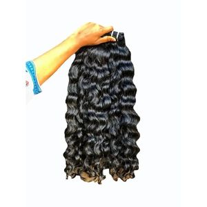 Cheveux humains indiens bruts bouclés Remy, 20 pouces, noir naturel, doux et brillants, trame de 100g, cheveux de temple - Product Image 1