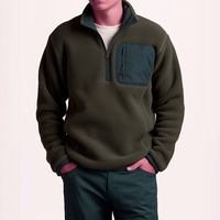 Logo personnalisé hommes polaire quart fermeture éclair pull veste décontracté vie ajusté Sherpa polaire veste pour hommes hiver
