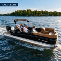Nouveau bateau ponton de luxe sur mesure à double pont en aluminium, capacité de 20 personnes, pour le ski nautique, la pêche en mer et les sports nautiques