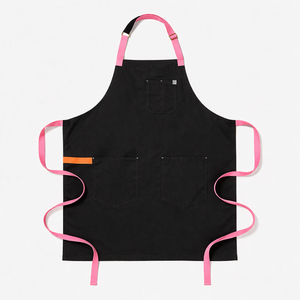 High Quality Cotton Sleeveless Bib <b>Kitchen</b> <b>Apron</b> Long Canvas Water Resistant Embroidered Washable Fashionable Pockets Chef's - Product Image 1