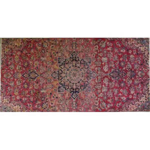 One Of The Kind Hand-Knotted Persian <b>Wool</b> Rug _ Luxurious Vintage Design, 9'8 x 2'6, Artisan <b>Crafted</b> - Product Image 1