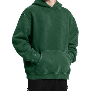 Sudadera con capucha Fabricantes Streetwear Pullover Hoody Oversized French Terry Sun Faded Acid Wash Sudaderas con capucha personalizadas Hombres mezcla de algodón - Product Image 1