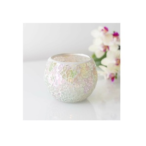 ออกแบบสีขาว T-แสงผู้ถือคลาสสิกรูปแบบโมเสคแสงเทียนขายส่งราคาถูกสีเทียนแก้บนการออกแบบต่างๆ - Product Image 1