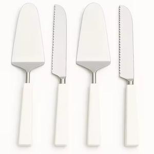 Juego de espátulas para pastel con mango de flor dorada metálica - Hecho a mano, ecológico, regalo de aniversario de bodas para fiestas - Product Image 2