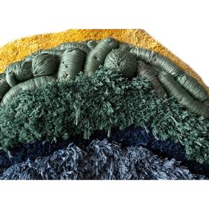 Tapiz de Pared de Seda de Bambú Azul con Patrón Abstracto para Decoración del Hogar - Product Image 2