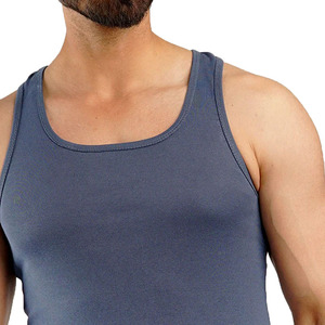Camisetas sin mangas de talla grande para hombre de alta calidad transpirable cuello redondo sin mangas Racerback Gym Wear mezcla de algodón camisetas deportivas a la mejor venta - Product Image 5