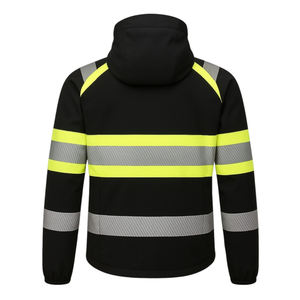 OEM Custom Logo Men's Hi Vis High Visibility Softshell Work Jackets Construction <b>Reflective</b> Safety Jacket - Product Image 2