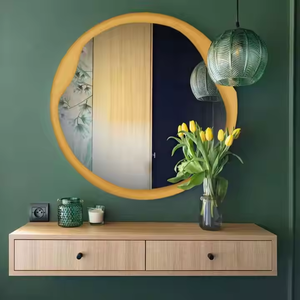 New Design Design & Crafted Wall <b>Mirrors</b> Home Decor Modern Modern <b>Round</b> <b>Wooden</b> <b>Frame</b> by Azora Industries - Product Image 5