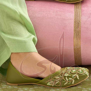 Elegantes Zapatos Khussa Verdes para Mujer, con Estampado de Moda, Suela Antideslizante, para Todas las Temporadas - Product Image 6