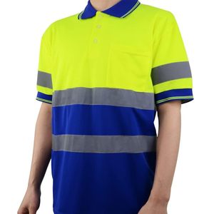 Camisas de secado rápido de alta visibilidad para hombre, manga corta, poliéster reflectante para el trabajo, ropa de trabajo de seguridad de alta visibilidad - Product Image 3