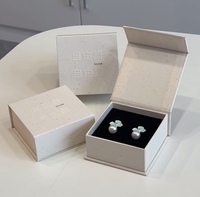 Boîte cadeau pour bijoux en carton écologique haut de gamme personnalisée, tiroir coulissant magnétique, emballage rigide pour colliers, boucles d'oreilles, noir