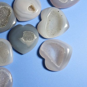 Druzy Agate trái tim mã não gode thủ công tay deocrative đá phong thủy chữa bệnh tinh thể trang trí nhà mục - Product Image 4